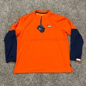 NWT Men's Denver Broncos Nike Dri Fit 1/4 Zip Pullover Long Sleeve Size XL